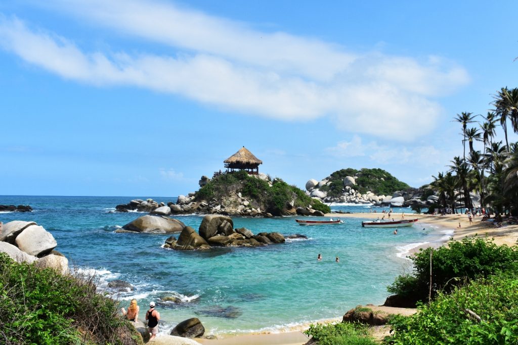 Caribbean beach and forest in the Santa Marta region